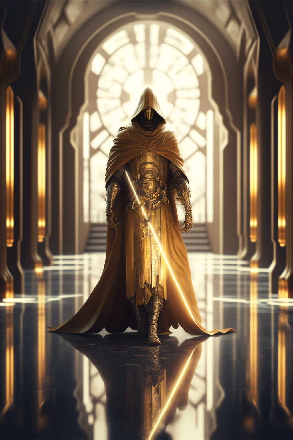 Master Robe Jedi Robe ThisArtIsHot jedi master wearing a golden robe sta by AiArtWorkhouse on ...