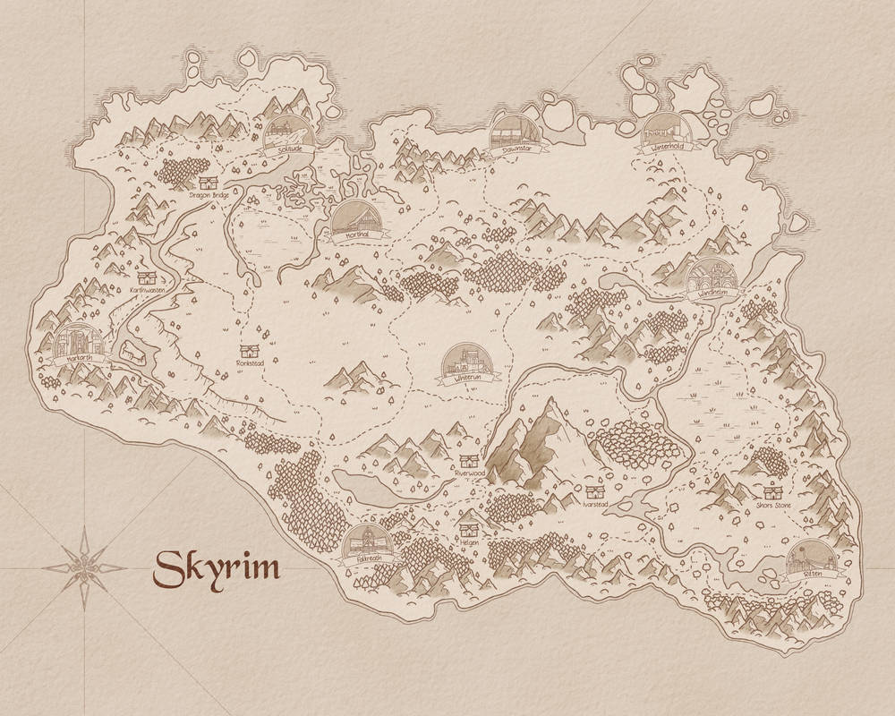 Skyrim - Skyrim World Map by Mirhayasu on DeviantArt