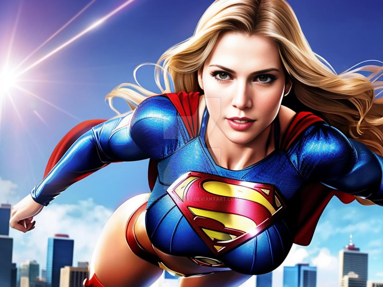 Supergirl Flying by WillowTreeCat on DeviantArt