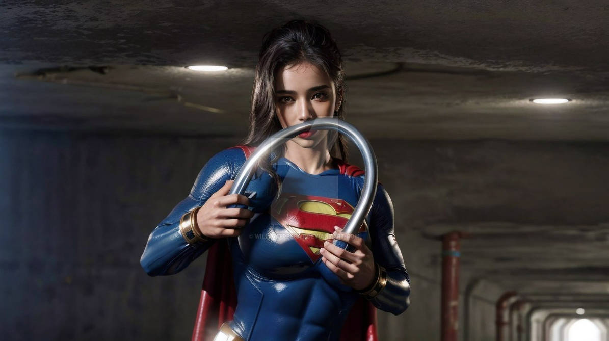 Supergirl Sofia Bending Steel Pipe By WillowTreeCat On DeviantArt supergirl-sofia-bending-steel-pipe-by-willowtreecat-on-deviantart