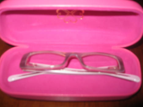 here is the inside of my glasses case with my glas