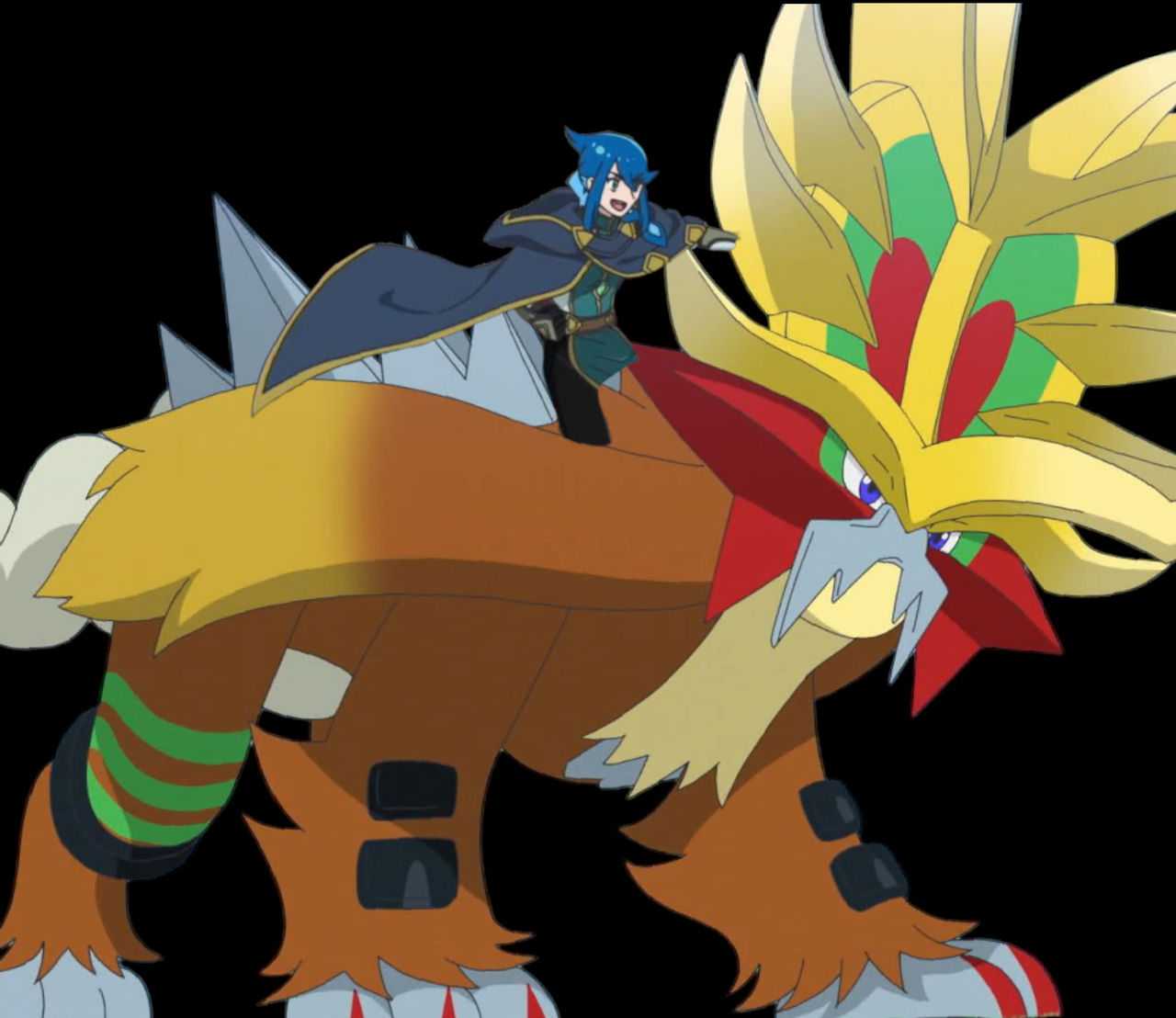 Lucius riding Entei (Gouging Fire) by thatguy3245 on DeviantArt