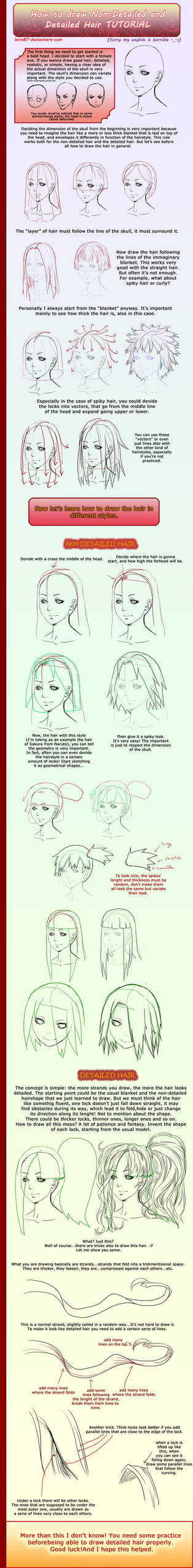 How to draw Detailed and Non, anime HAIR TUTORIAL