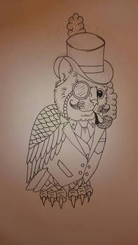 gentleman cat owl 