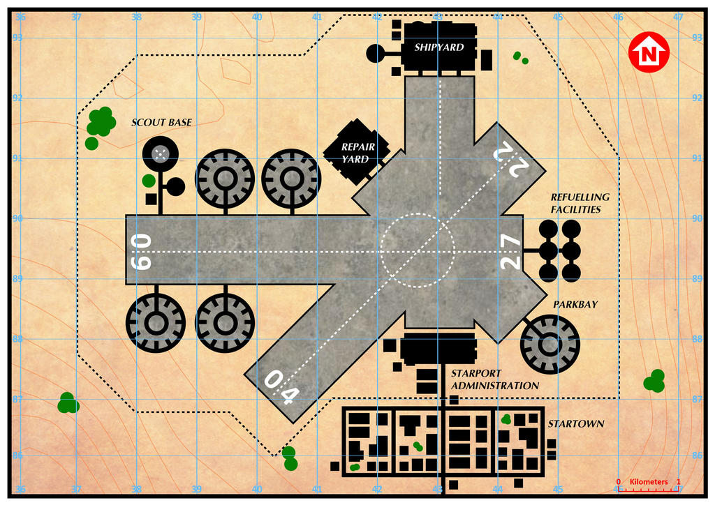 Traveller RPG Class B Starport with Scout Base by TomMouat on DeviantArt