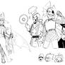 Miitopia/Undertale doodles