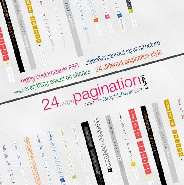 Style Paging 24 Simple Pagination Style - Pack 1 by ShadarL on DeviantArt