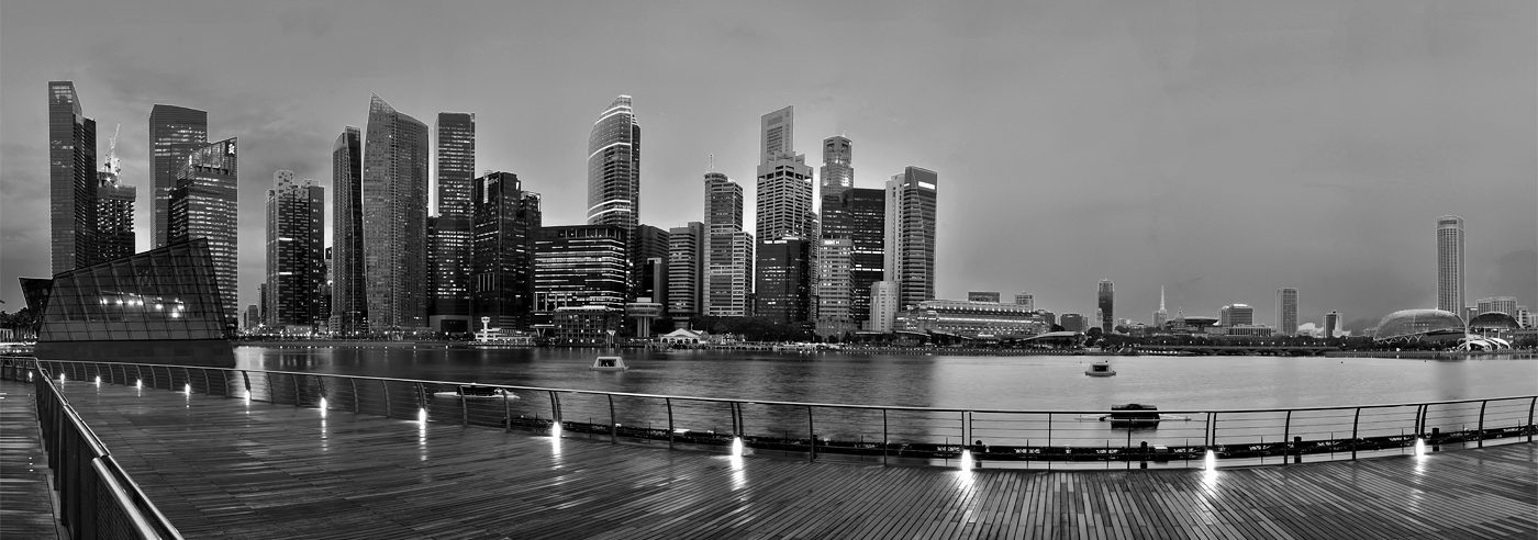 Singapore - Panorama III BW