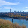 Refinery and Footbridge in Autumn