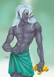 Drizzt in the Bathtub by batchix
