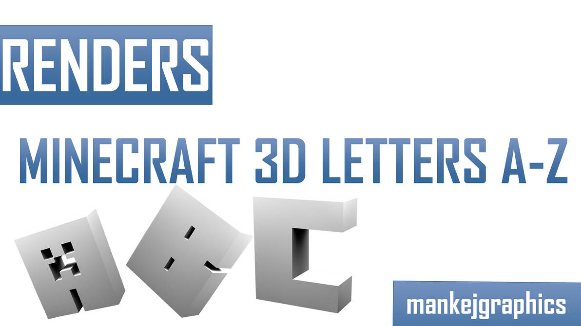 Minecraft 3D Letters A-Z by mankej on DeviantArt