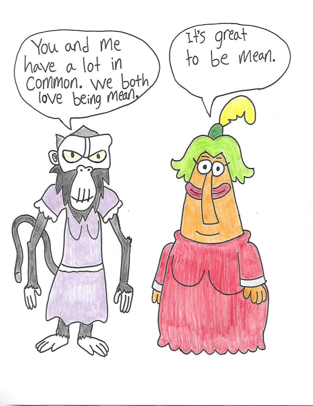 Miss Simian and Ms. Endive by VideogameGamer on DeviantArt