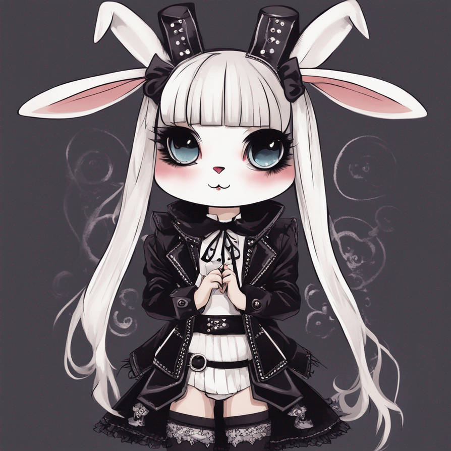Rabbit with gothic rockstar outfit by Goofygoof on DeviantArt