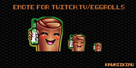 Eggroll holding soju emote