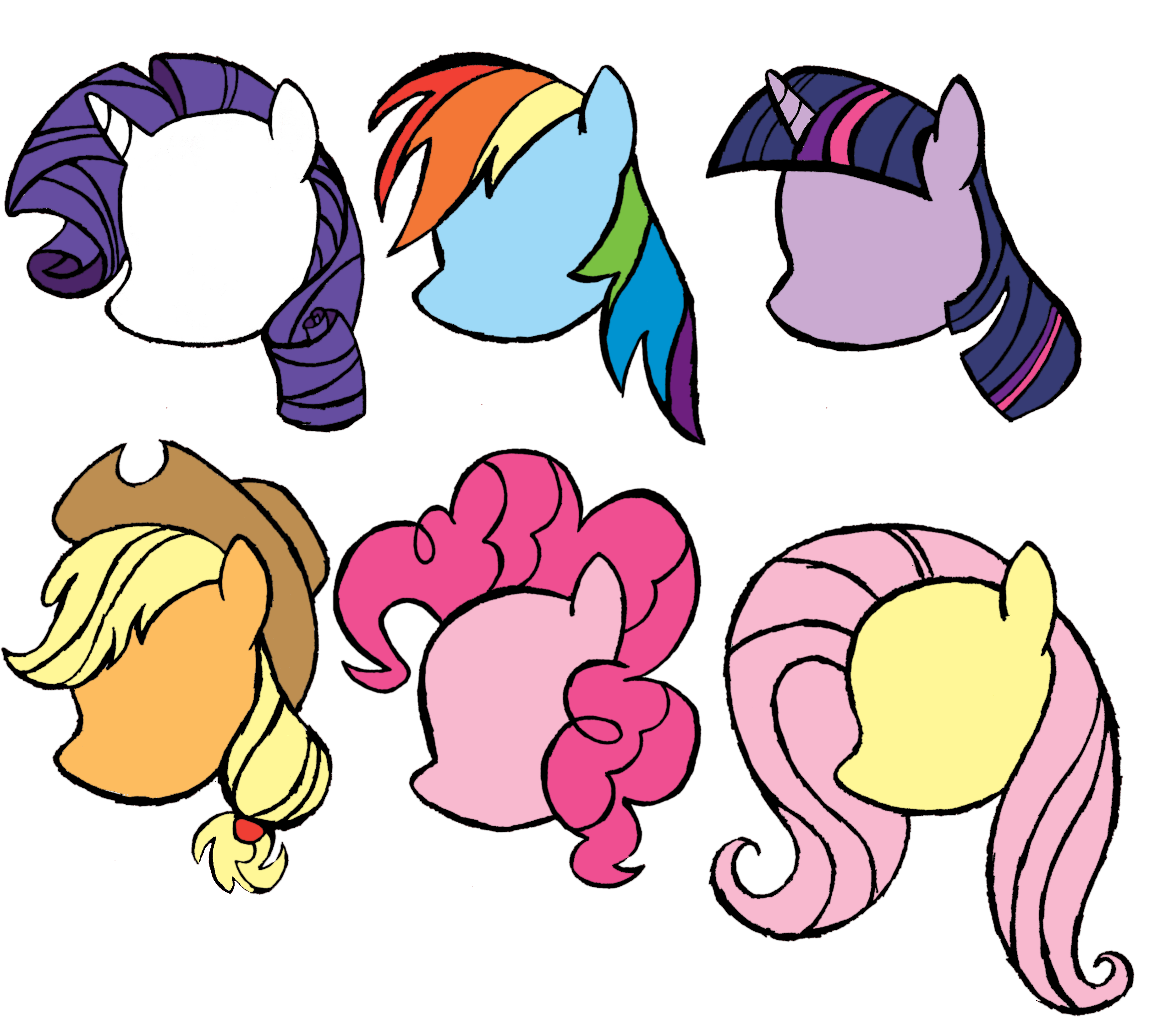 My Little Pony Sketch - Mane 6 Heads by AncientOwl on DeviantArt