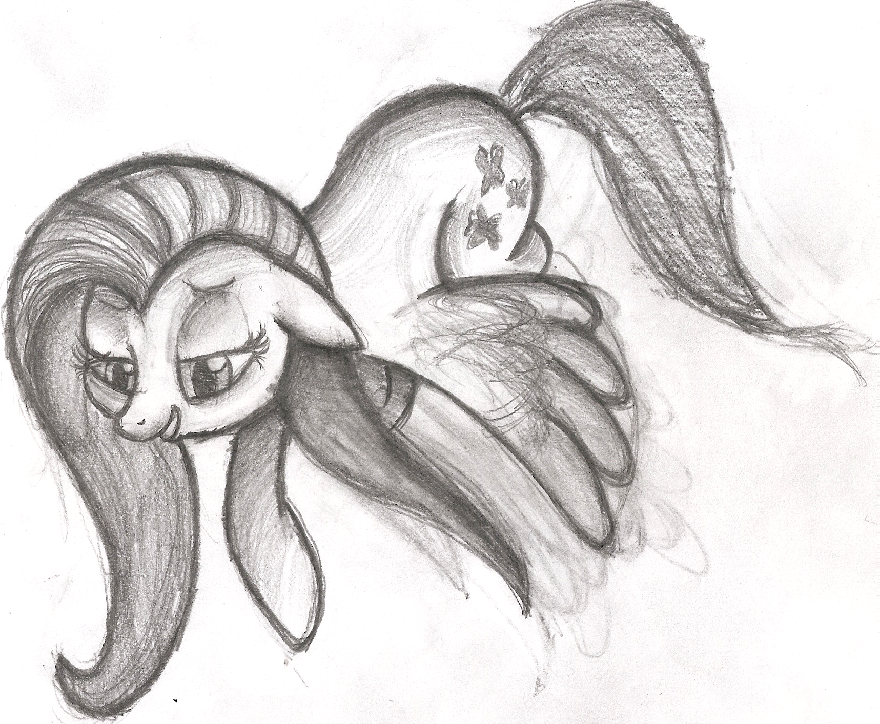 Fluttershy - Freehand Hour Sketch