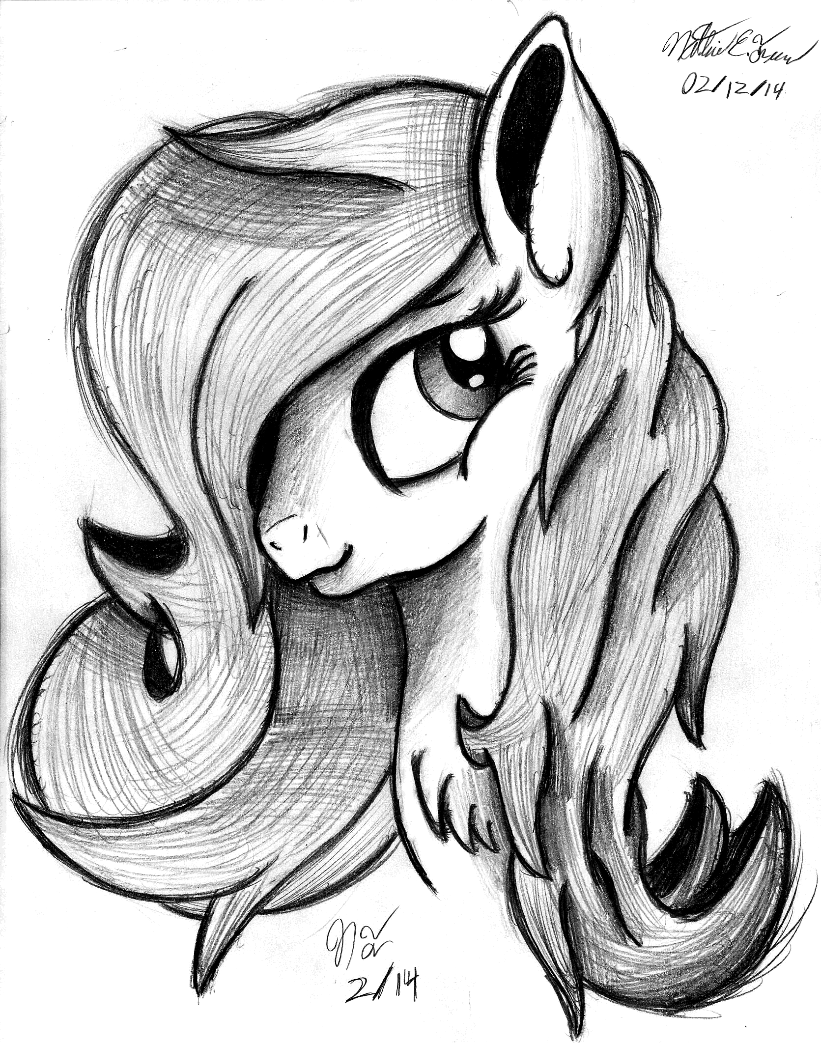 Fluttershy Portrait Sketch