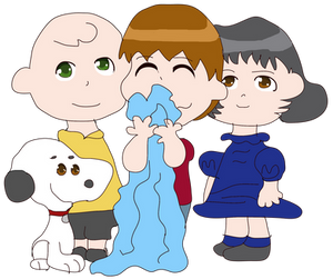 Peanuts the Anime: Charlie, Linus, Snoopy and Lucy by EdgeLordess