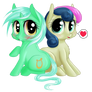 Chibi Lyra and Bonbon