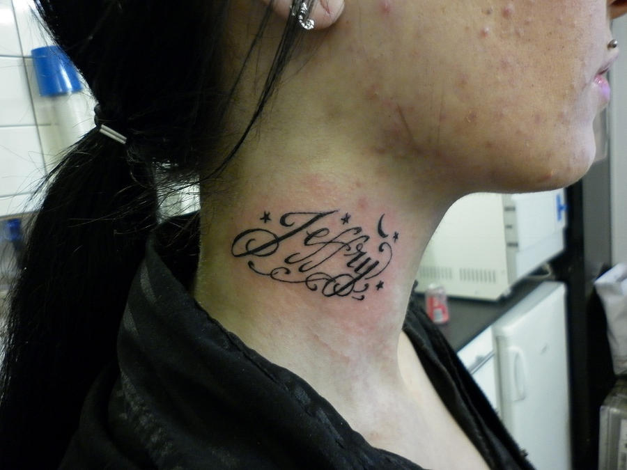 neck script tattoo inspiration