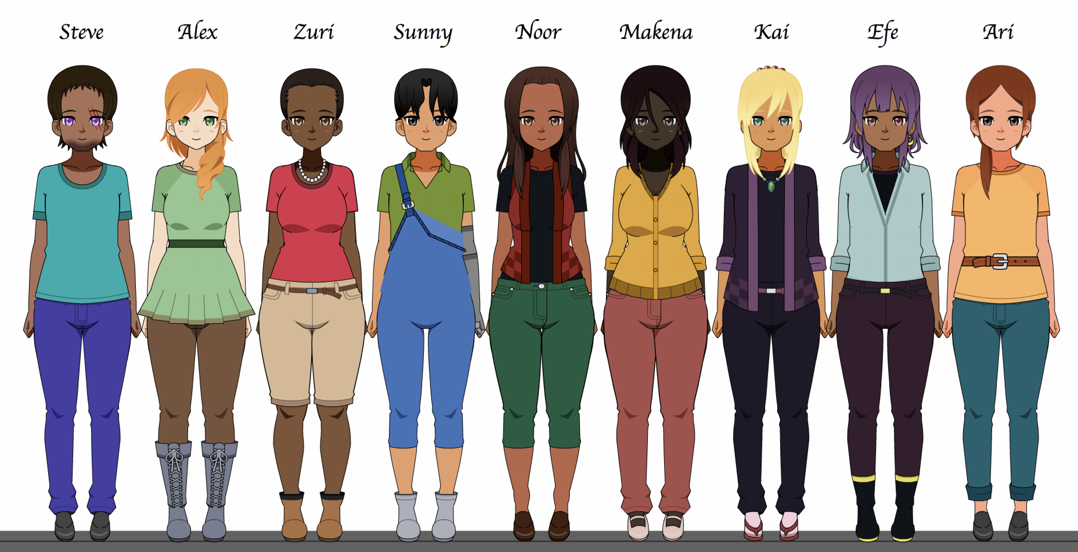 Minecraft Characters Behind Minecraft Default Protagonists by SomeBodyKares1 on DeviantArt