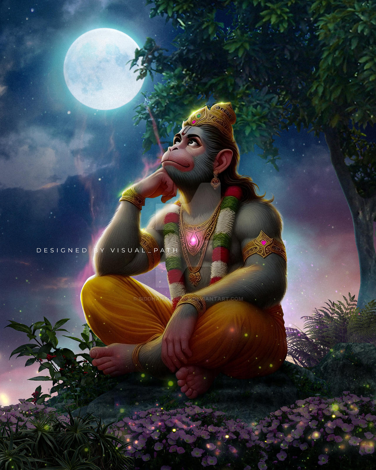 Lord Hanuman relaxing and lost in thoughts by siddhantgurung on DeviantArt