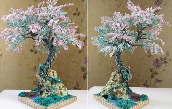 Beaded bonsai cherry tree by Un-endlichkeit