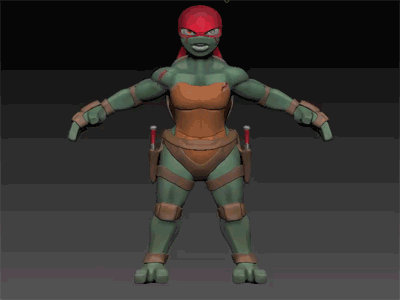 Tmnt Raph Full Body Girl Raph Full Body Turntable 3 by C-Tooner on DeviantArt