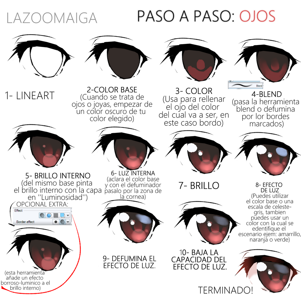 PASO A PASO : OJOS by LaZoomaiga on DeviantArt PASO A PASO : OJOS by LaZoomaiga on DeviantArt