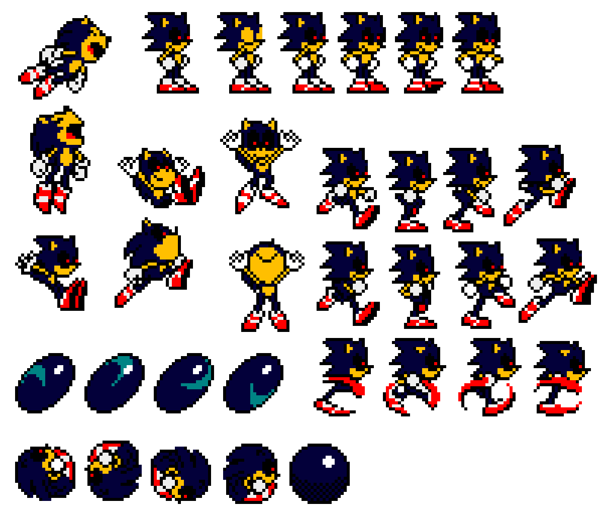 Modern Metal Metal Sonic Sprites (WIP) by SillsDeviant on DeviantArt