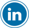 Linkedin icon flat round 100px