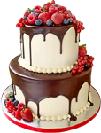Strawberry cake with chocolate 150px