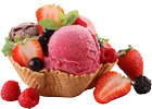 Ice cream with berries 140px