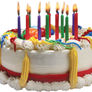 Colorful cake with candles 150px