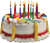 Colorful cake with candles 50px