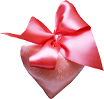 Silk heart with a bow 150px
