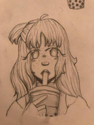 Girl Drinking Boba (sorry about the quality)
