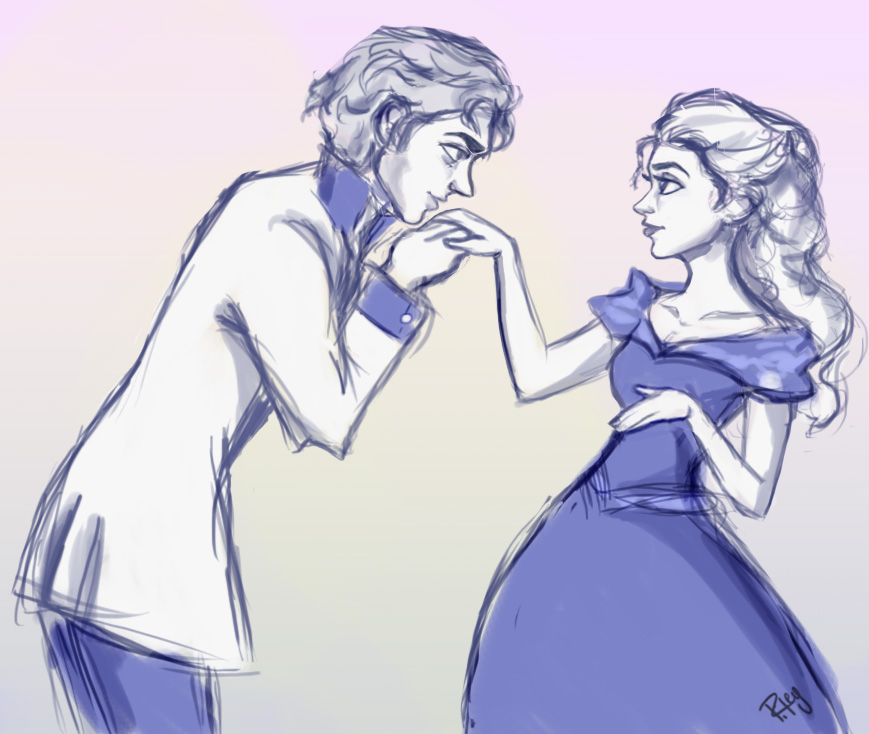 Cinderella and the Prince Sketch