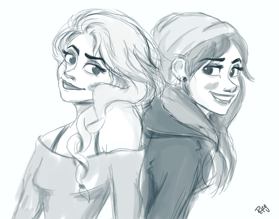 Modern Elsa and Anna