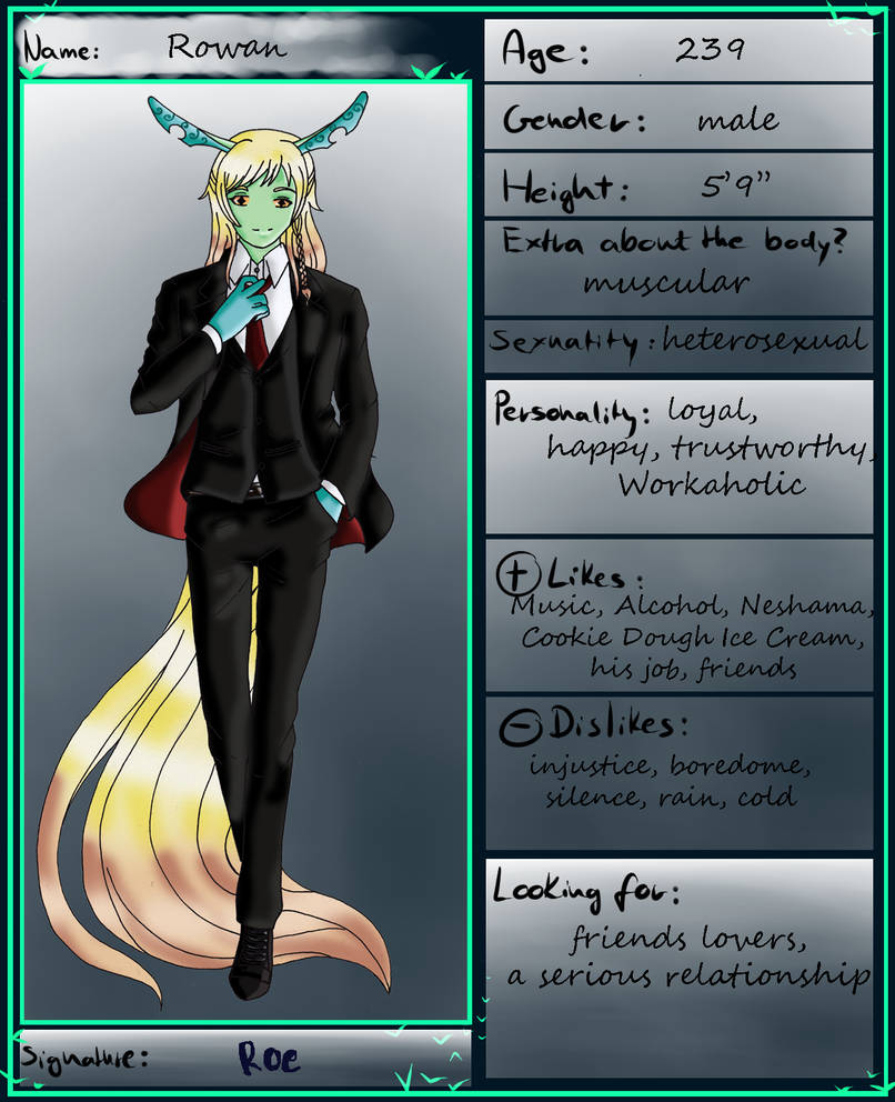 Character Chart: Rowan by TenshiNeera on DeviantArt