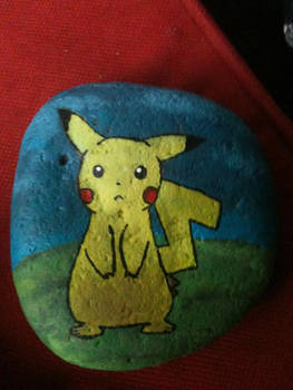 Pikachu Rock Painting