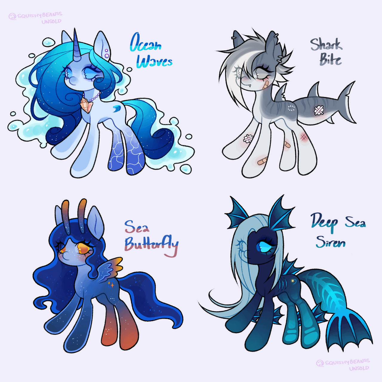 Deviantart Mlp Fish MLP ocean themed adopts CLOSED by squishybeanss on DeviantArt