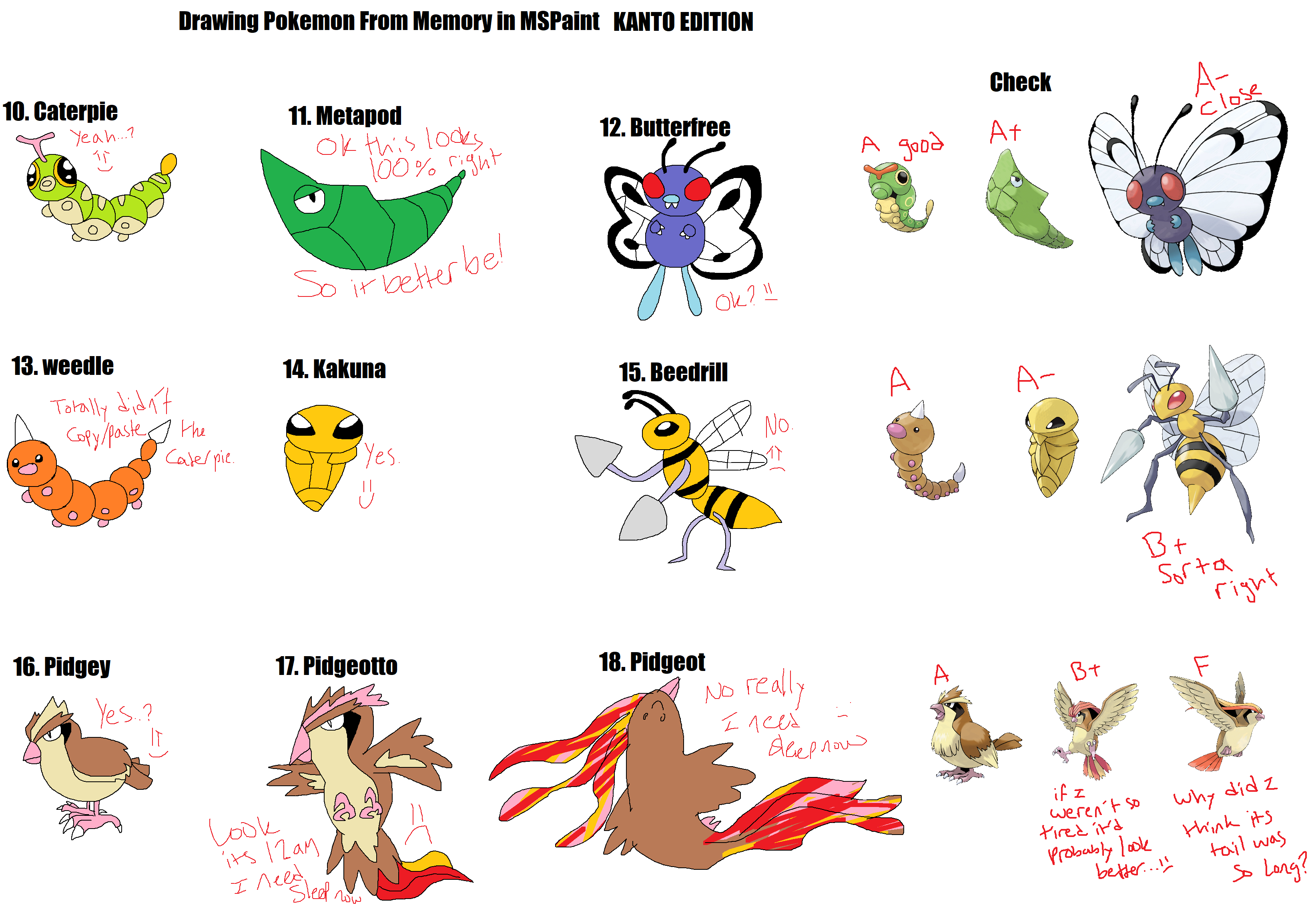 Drawing Pokemon From Memory V2: Kanto 2 by LightningtheWolf9 on DeviantArt