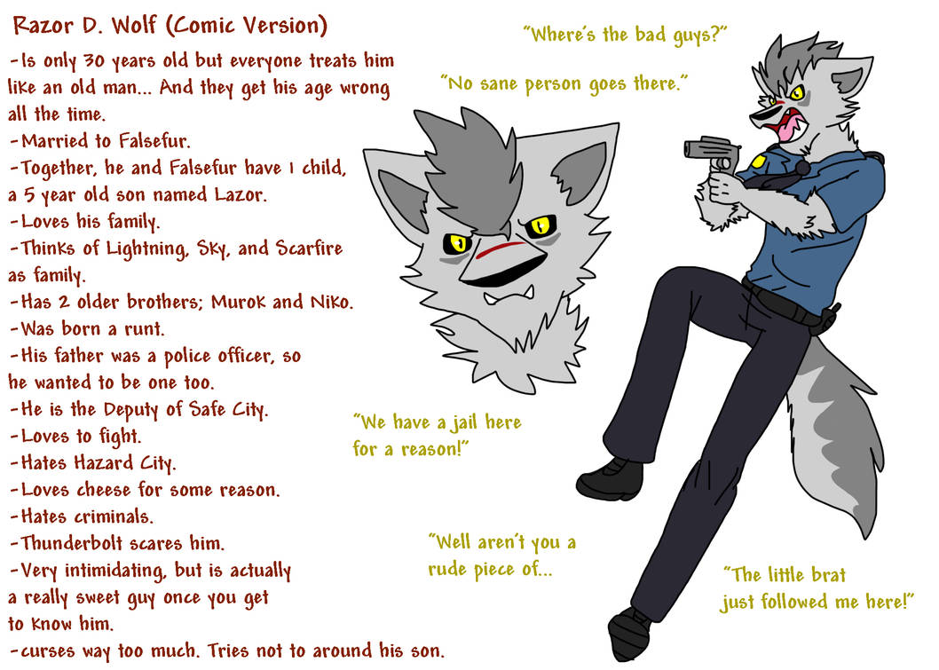 Razor Da Wolf (Comic Version) by LightningtheWolf9 on DeviantArt