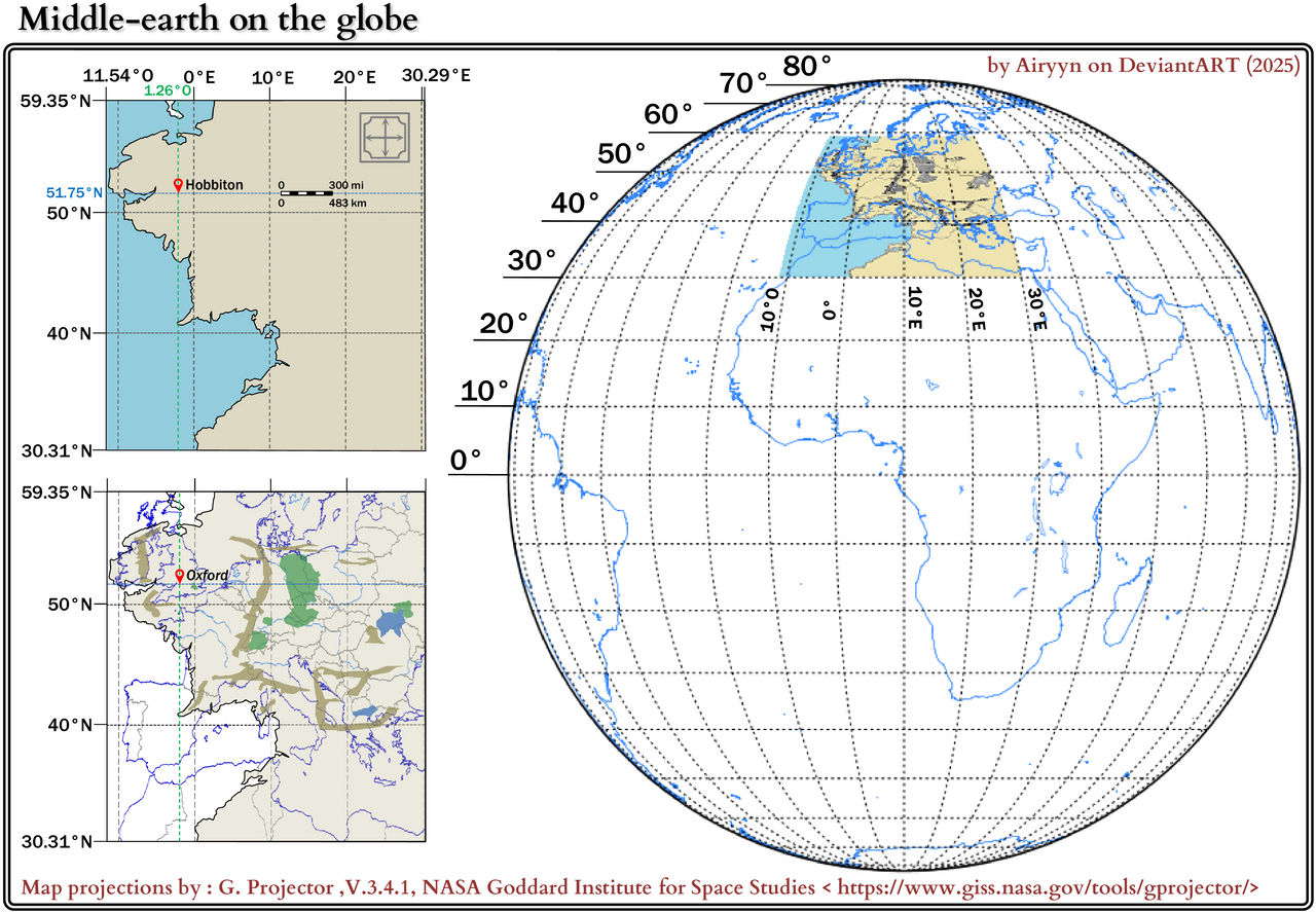 Middle-earth on globe