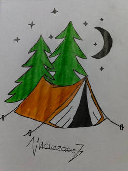 Inktober 2022 Entry 28 - Camping