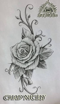 Rose Tattoo Design by Chad Nicely