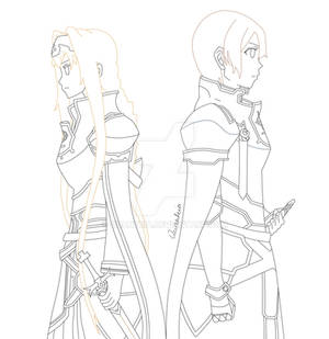 Integrity Knights Alice and Eugeo lineart