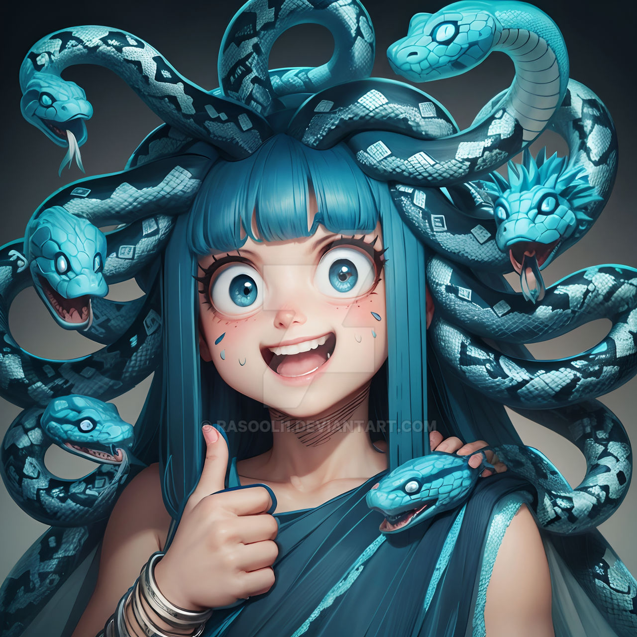 Cute girl. Snake hair by Rasooli1 on DeviantArt