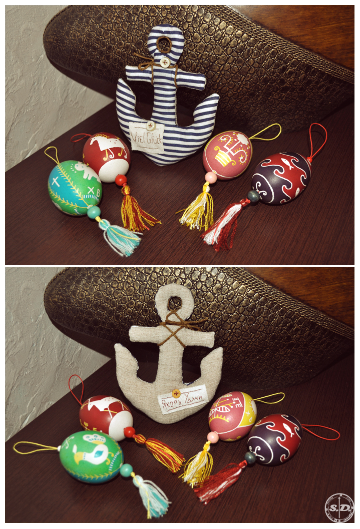 Pysanky and an anchor of the luck